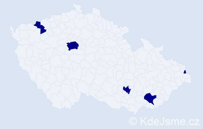 Příjmení: 'Leblanc', počet výskytů 5 v celé ČR