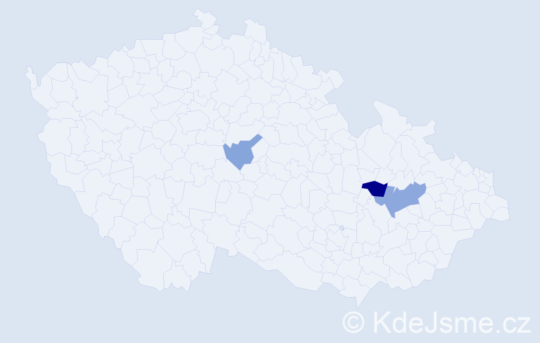 Příjmení: 'Sach', počet výskytů 5 v celé ČR