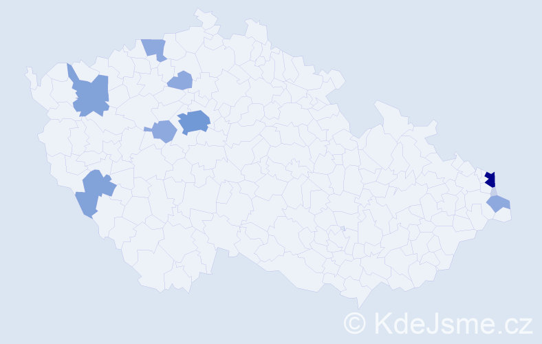 Příjmení: 'Pelecháč', počet výskytů 31 v celé ČR