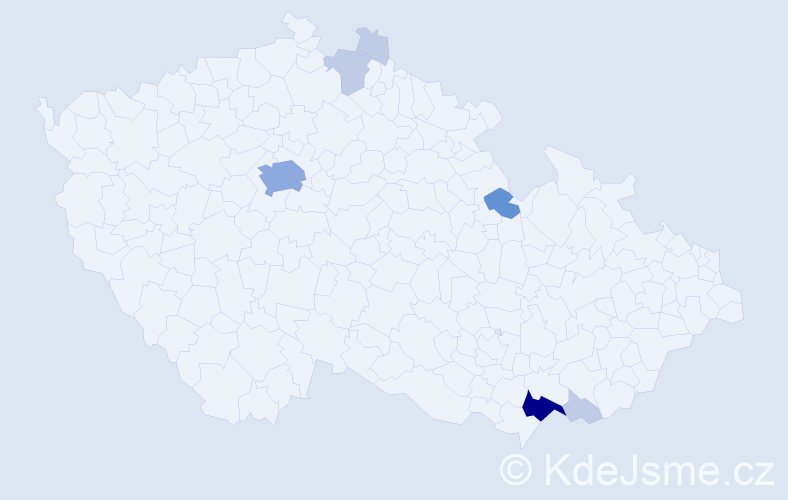 Příjmení: 'Šiffelová', počet výskytů 19 v celé ČR