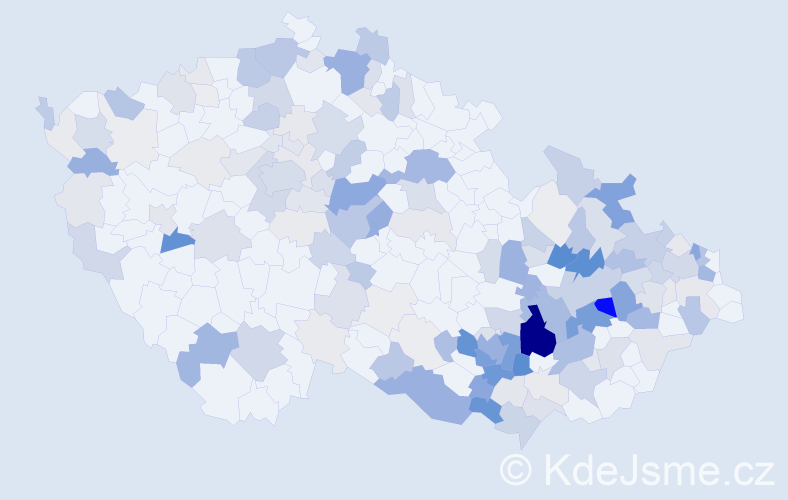 Příjmení: 'Ryšánek', počet výskytů 658 v celé ČR