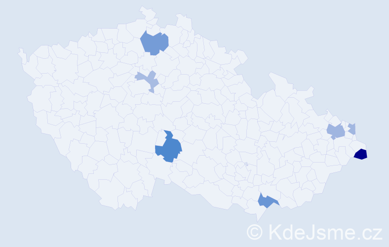Příjmení: 'Dúšková', počet výskytů 13 v celé ČR