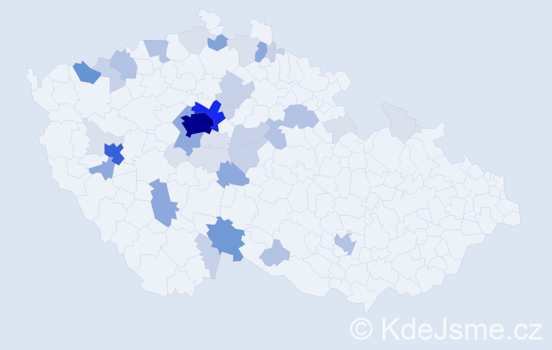 Příjmení: 'Ledecký', počet výskytů 140 v celé ČR
