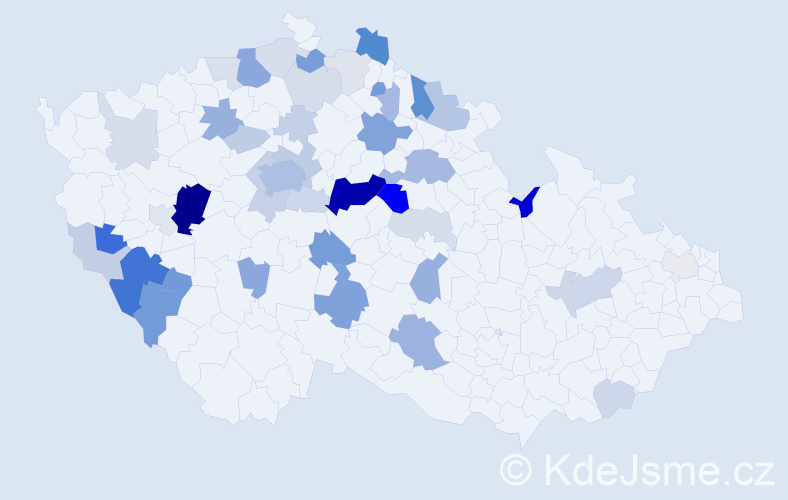 Příjmení: 'Kesner', počet výskytů 127 v celé ČR