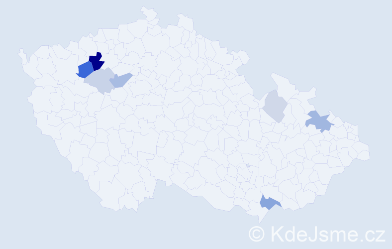 Příjmení: 'Sekret', počet výskytů 19 v celé ČR