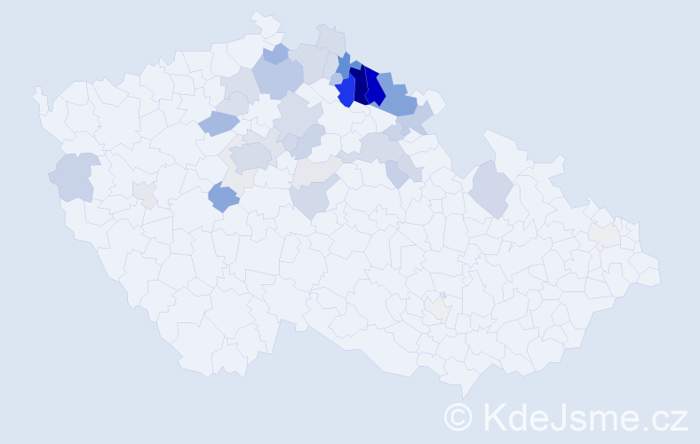 Příjmení: 'Bachtíková', počet výskytů 145 v celé ČR