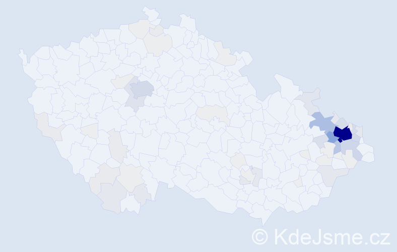 Příjmení: 'Gelnar', počet výskytů 291 v celé ČR