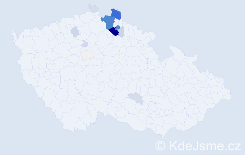 Příjmení: 'Kněbort', počet výskytů 57 v celé ČR