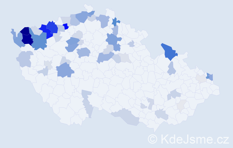 Příjmení: 'Beňáková', počet výskytů 303 v celé ČR