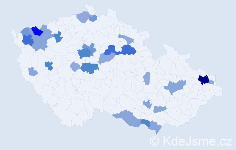 Příjmení: 'Karbula', počet výskytů 86 v celé ČR