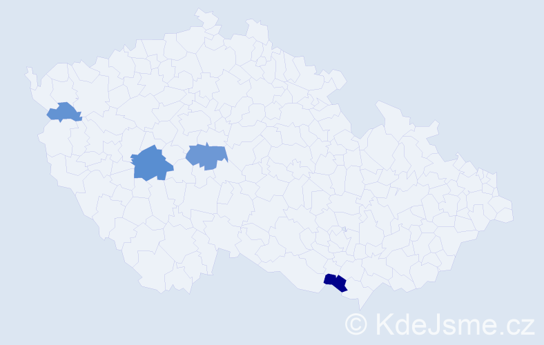 Příjmení: 'Šapovová', počet výskytů 8 v celé ČR