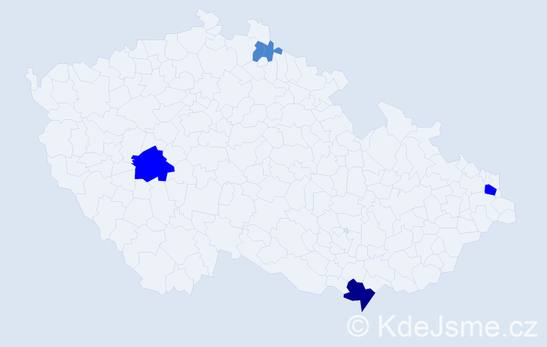 Příjmení: 'Znamenák', počet výskytů 9 v celé ČR
