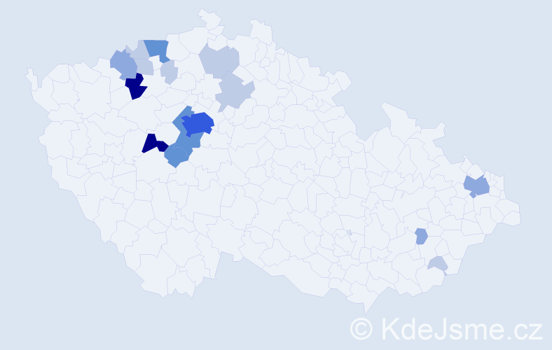 Příjmení: 'Chot', počet výskytů 50 v celé ČR