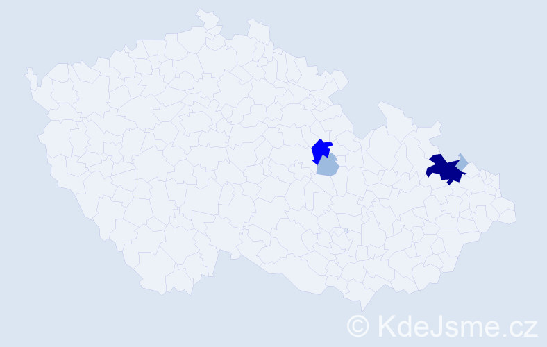 Příjmení: 'Bašarin', počet výskytů 9 v celé ČR