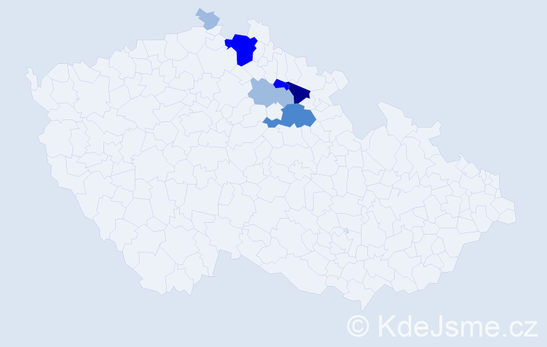 Příjmení: 'Vinšálková', počet výskytů 15 v celé ČR