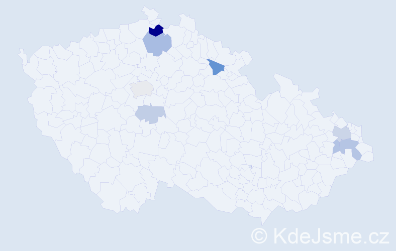 Příjmení: 'Halčinová', počet výskytů 18 v celé ČR