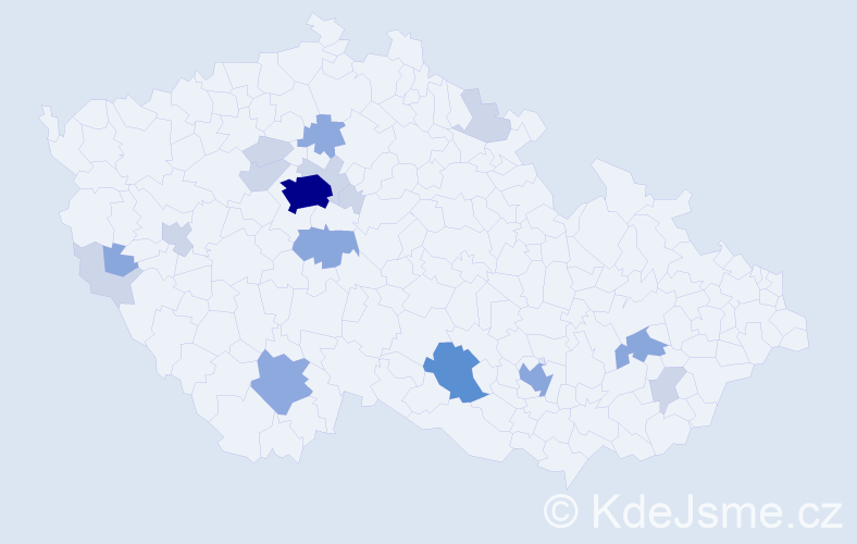 Příjmení: 'Kocan', počet výskytů 44 v celé ČR