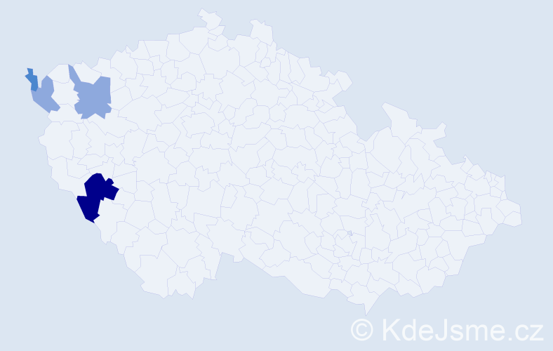 Příjmení: 'Vendlberger', počet výskytů 9 v celé ČR