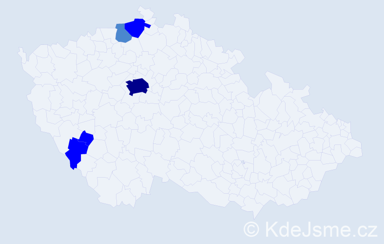 Příjmení: 'Achs', počet výskytů 10 v celé ČR