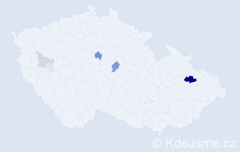 Příjmení: 'Kobela', počet výskytů 10 v celé ČR