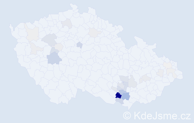 Příjmení: 'Pávišová', počet výskytů 83 v celé ČR