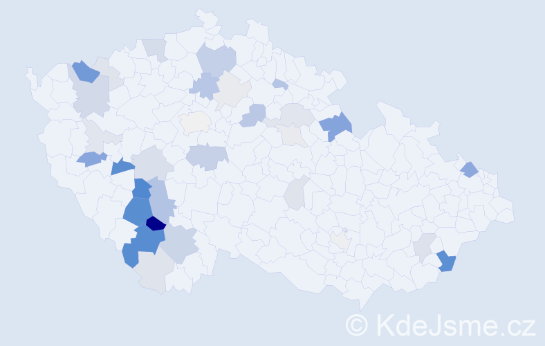 Příjmení: 'Baloušek', počet výskytů 103 v celé ČR