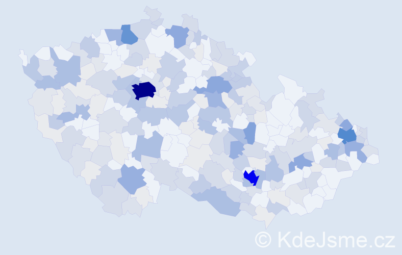 Příjmení: 'Krištof', počet výskytů 866 v celé ČR