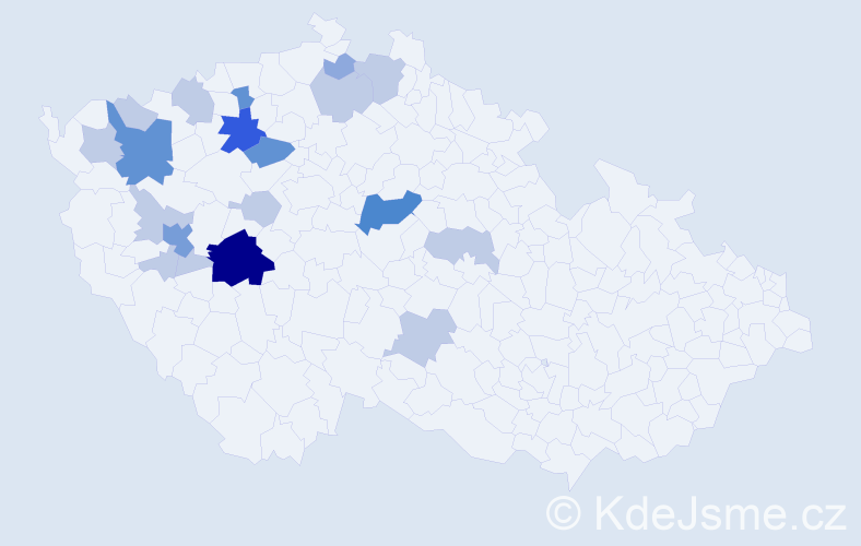Příjmení: 'Záborec', počet výskytů 49 v celé ČR