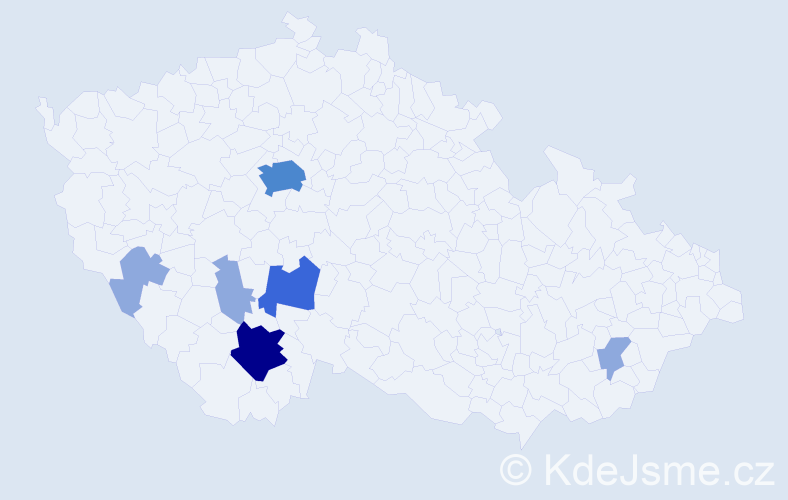 Příjmení: 'Lidral', počet výskytů 17 v celé ČR