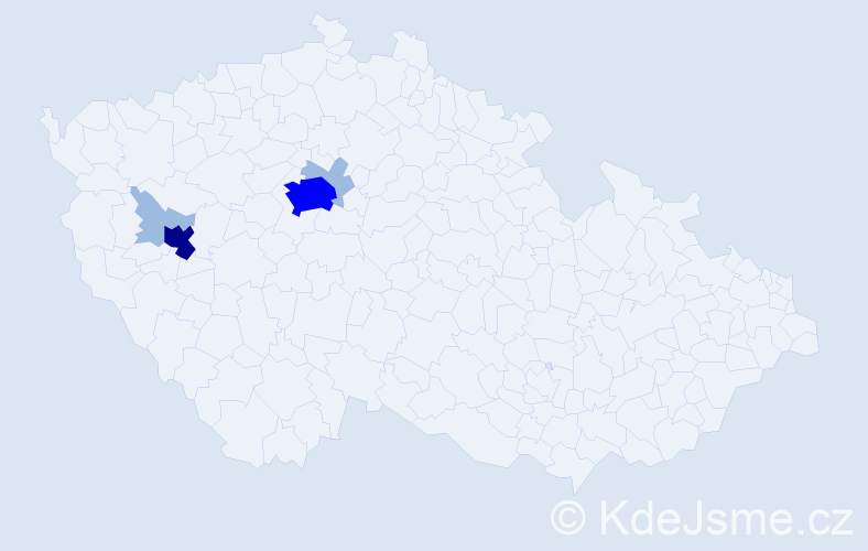 Příjmení: 'Bode', počet výskytů 9 v celé ČR