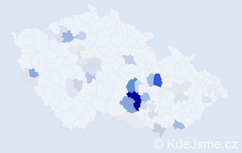 Příjmení: 'Roušová', počet výskytů 127 v celé ČR