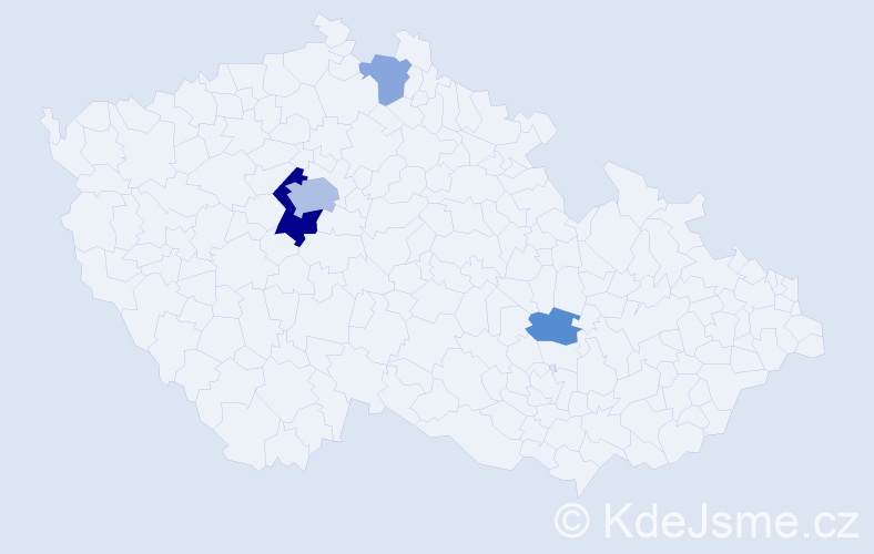 Příjmení: 'Lány', počet výskytů 10 v celé ČR