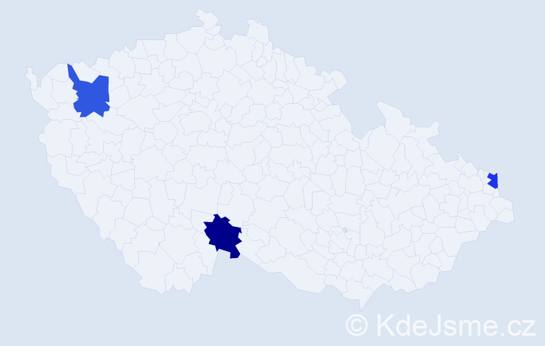 Příjmení: 'Furmanek', počet výskytů 3 v celé ČR