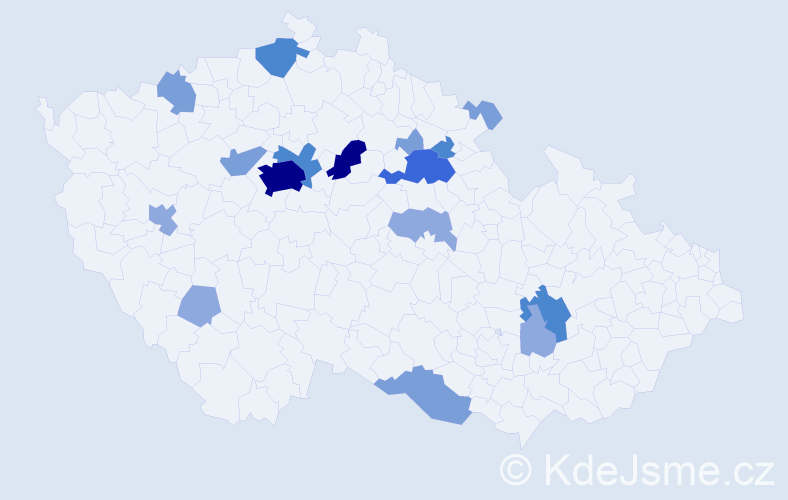 Příjmení: 'Bášová', počet výskytů 44 v celé ČR