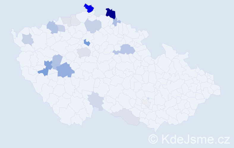Příjmení: 'Luftová', počet výskytů 66 v celé ČR