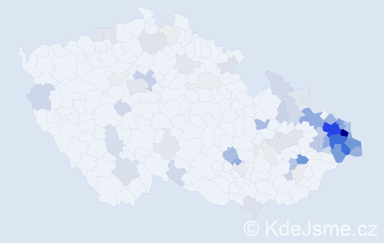 Příjmení: 'Klimšová', počet výskytů 345 v celé ČR