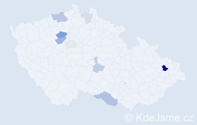 Příjmení: 'Mariaš', počet výskytů 21 v celé ČR