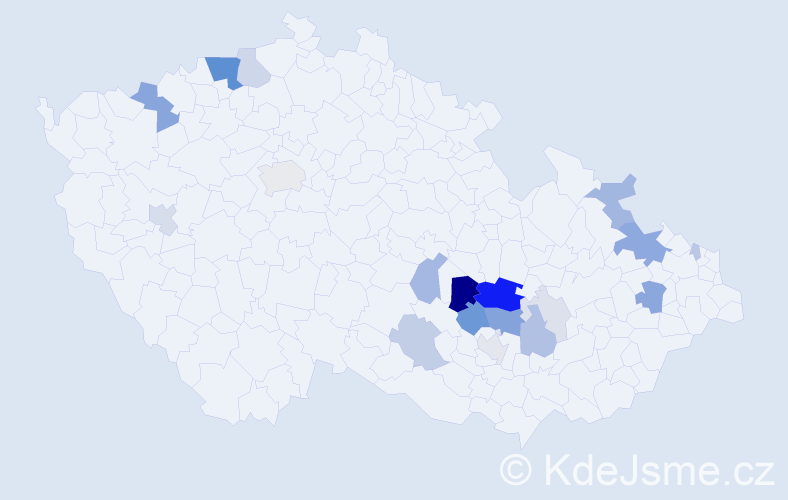 Příjmení: 'Kalda', počet výskytů 65 v celé ČR