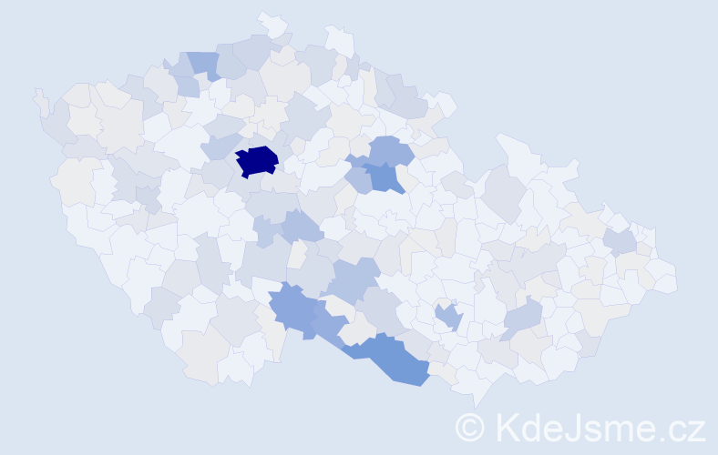Příjmení: 'Kolman', počet výskytů 760 v celé ČR