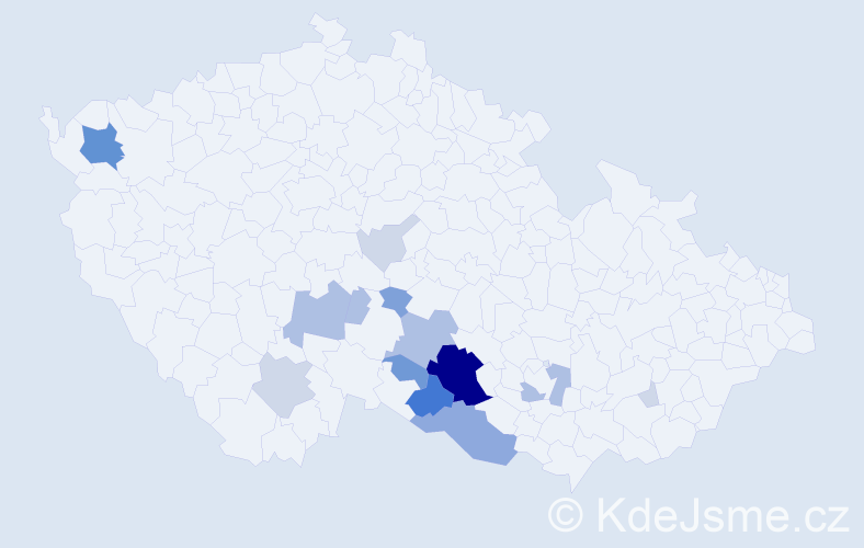 Příjmení: 'Vobůrka', počet výskytů 52 v celé ČR