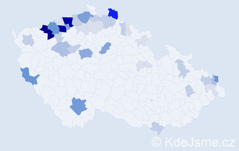 Příjmení: 'Faková', počet výskytů 172 v celé ČR