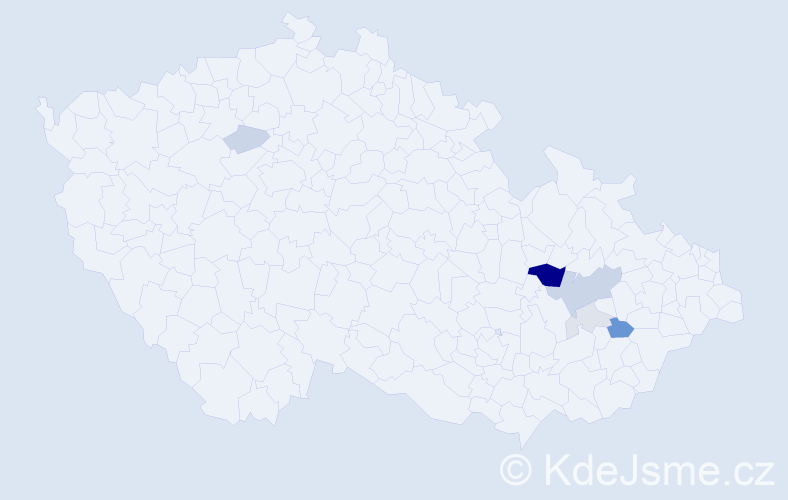 Příjmení: 'Kocvrlichová', počet výskytů 15 v celé ČR