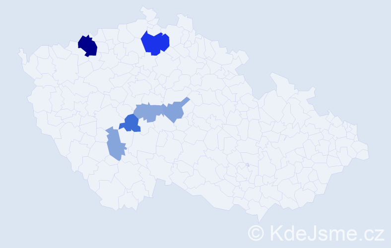 Příjmení: 'Csáno', počet výskytů 14 v celé ČR