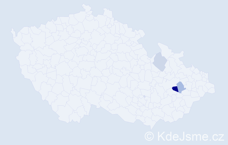 Příjmení: 'Zenáhla', počet výskytů 5 v celé ČR