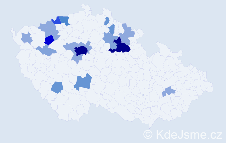 Příjmení: 'Holubičková', počet výskytů 69 v celé ČR