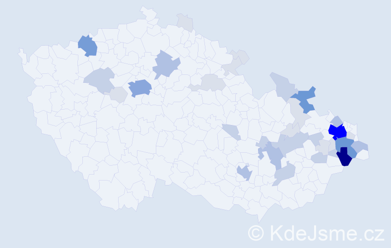 Příjmení: 'Mohelník', počet výskytů 112 v celé ČR