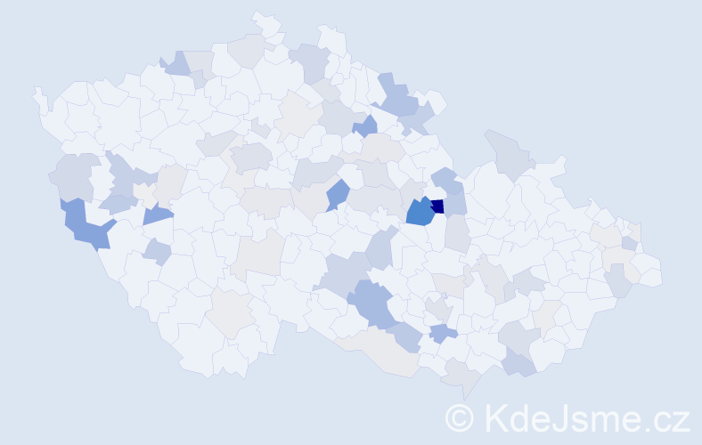 Příjmení: 'Pachlová', počet výskytů 196 v celé ČR