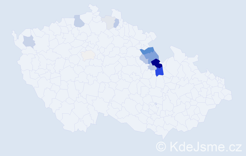 Příjmení: 'Bárnet', počet výskytů 32 v celé ČR