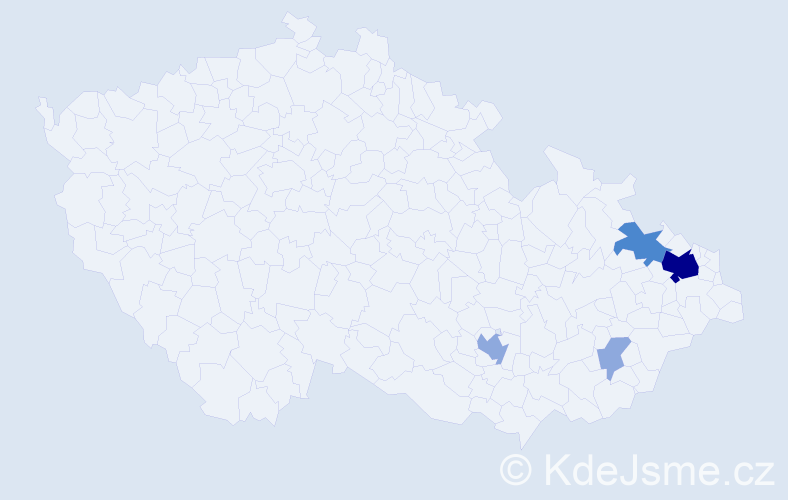 Příjmení: 'Sukáč', počet výskytů 9 v celé ČR