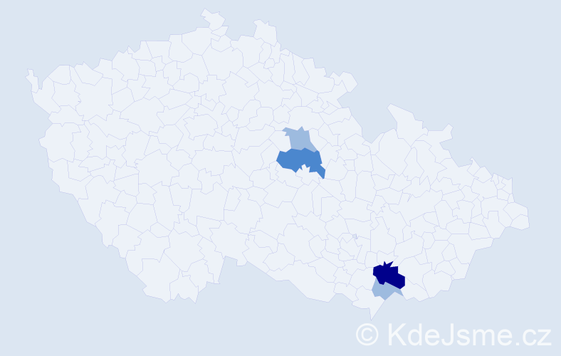 Příjmení: 'Čejglová', počet výskytů 8 v celé ČR